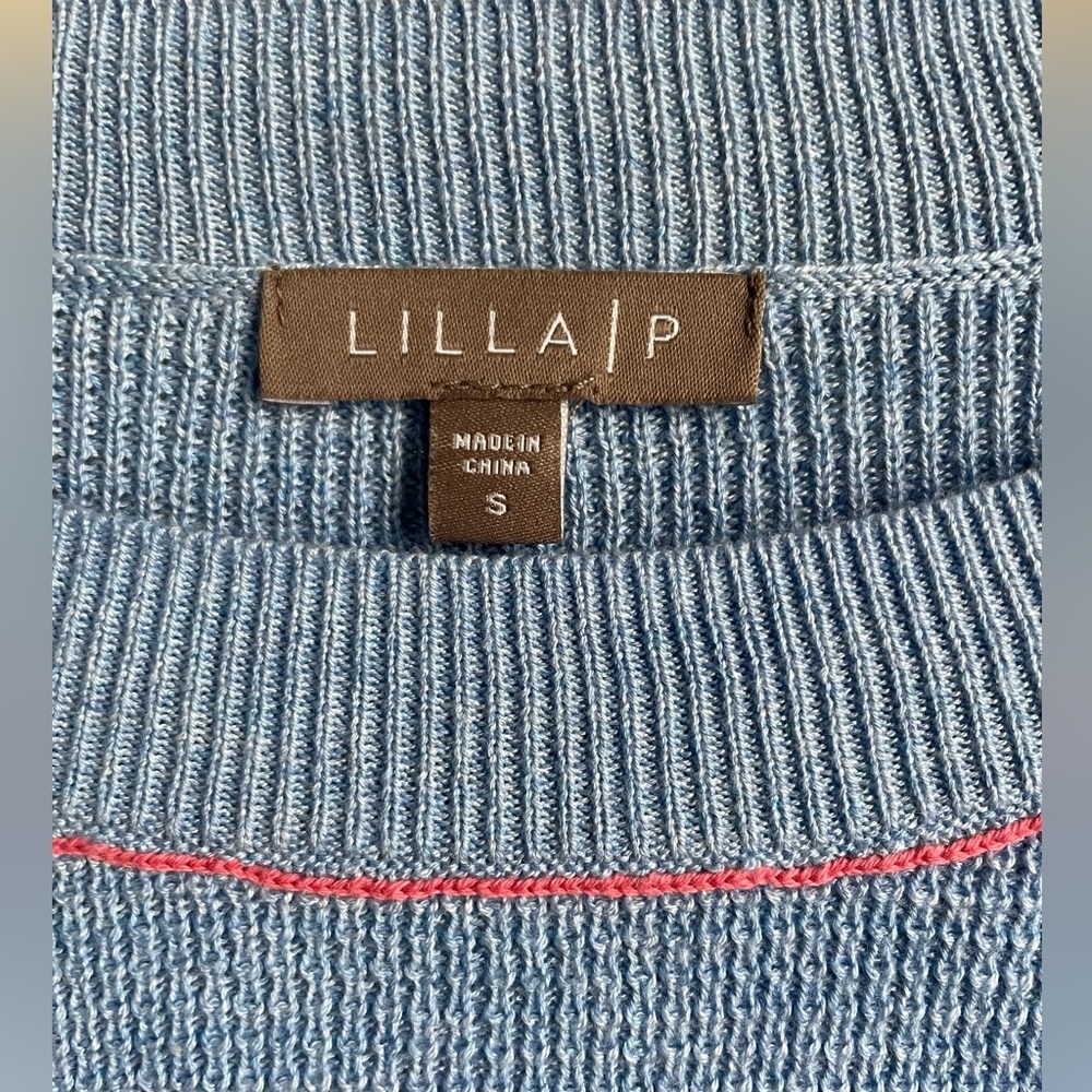 Lilla P sweater tee shirt size S modal cotton blend slouchy contrast stitching - Picture 3 of 7